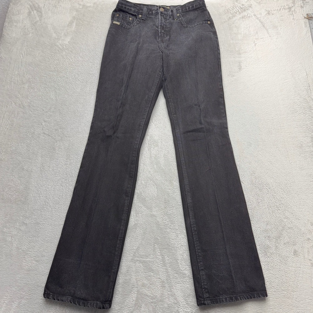 VTG Rockies Jeans Denim Womens 08 Long Black Natural Rise Relaxed Flare Cotton